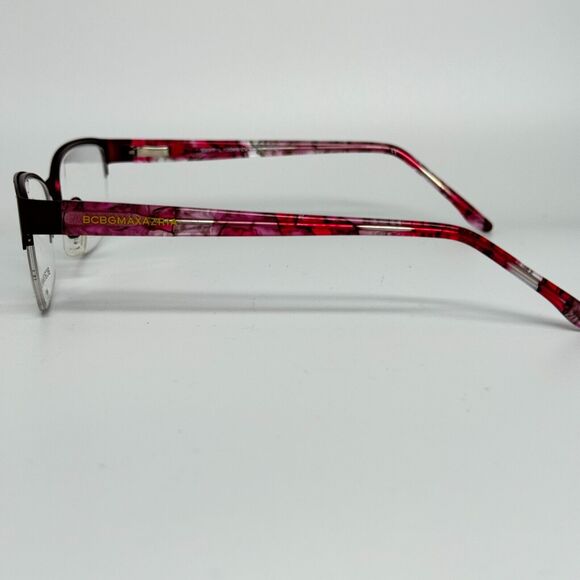 BCBG Maxazria Cat Eye Half Rim Frame Eyeglasses Kana Wine 53 17 135 H13633 - Picture 2 of 7